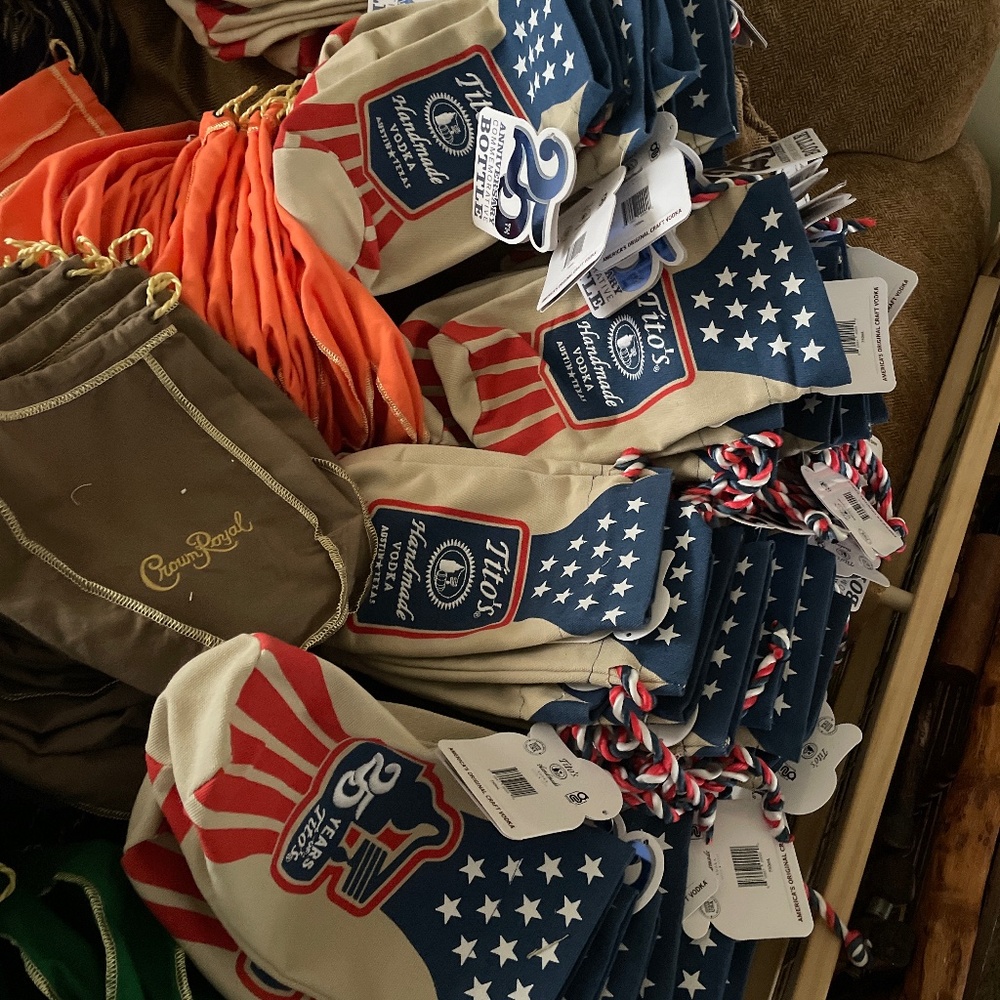 25th Anniversary Tito’s Bags (great for the 4th of July parties, etc)